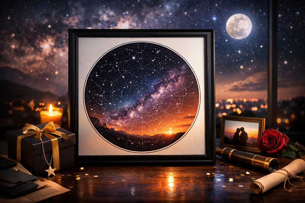 Mapa estelar como regalo: ideas únicas y el significado detrás de este recuerdo especial
